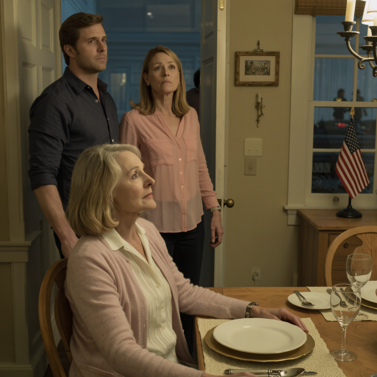 Egy este a fiam meghívott vacsorára. Amint beléptem, már volt egy plusz hely az asztalnál… A férjemért – annak a férfinak, aki két éve elhunyt. Megkérdeztem, miért. A fiam próbált nyugodt maradni, de a kezei még mindig enyhén remegtek, miközben azt mondta: “Anya, van valami, amit sosem mondtunk el neked.”