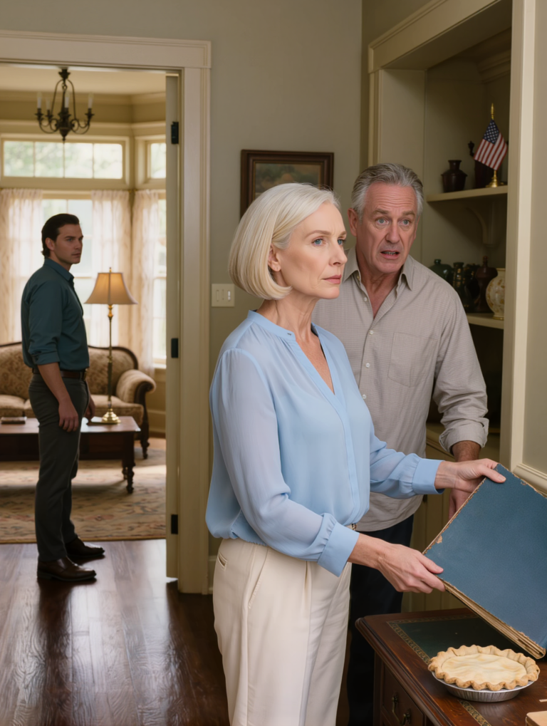 Korán hazajöttem, hogy felvegyem a pitétálomat, és kinyitottam a raktár ajtaját, csak hogy a férjemet a földön találjam, a vejemet pedig ott álljon, dermedve mellette. Amikor remegő hangon azt mondta: “Nem az, aminek gondolod,” és a férjem sietve könyörögött, hogy ne csináljak jelenetet, elővettem a kék mappát a folyosói pultról — és abban a pillanatban minden a családomban kezdett megfordulni.